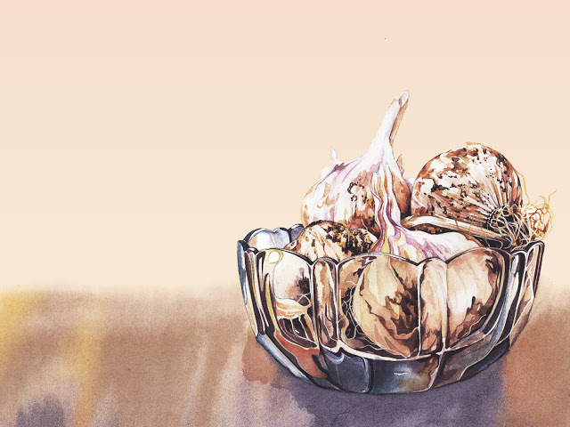 Vitlök- skörda vid två olika tidpunkter