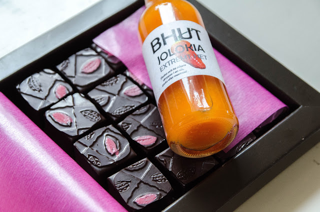 Chokladpralin med Bhut jolokia