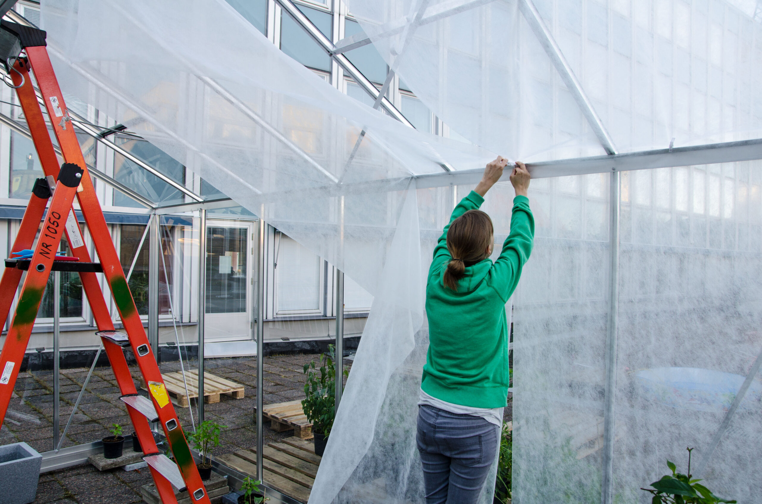 Avhärda med fiberduk