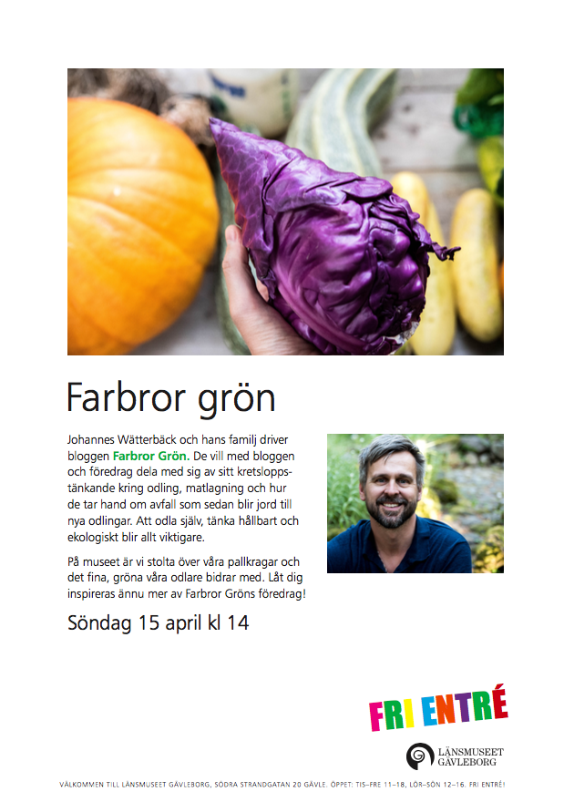 Söndagen den 15 april är jag i Gävle, Kl 14 börjar föreläsningen.