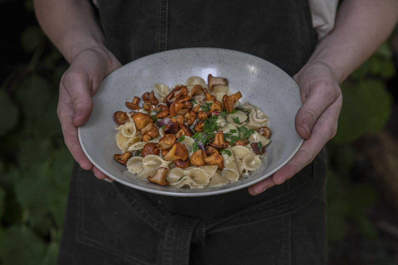 Toras paprikapasta med kantareller